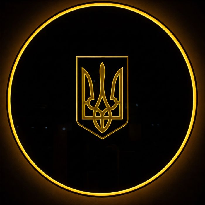 Зеркало с гербом Украины и подсветкой